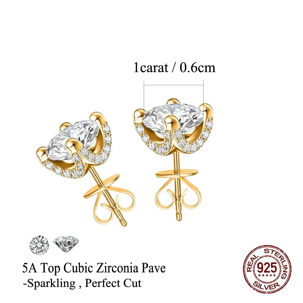 Lumine Zircon Studs | These classic round-cut earrings offer a subtle sparkle