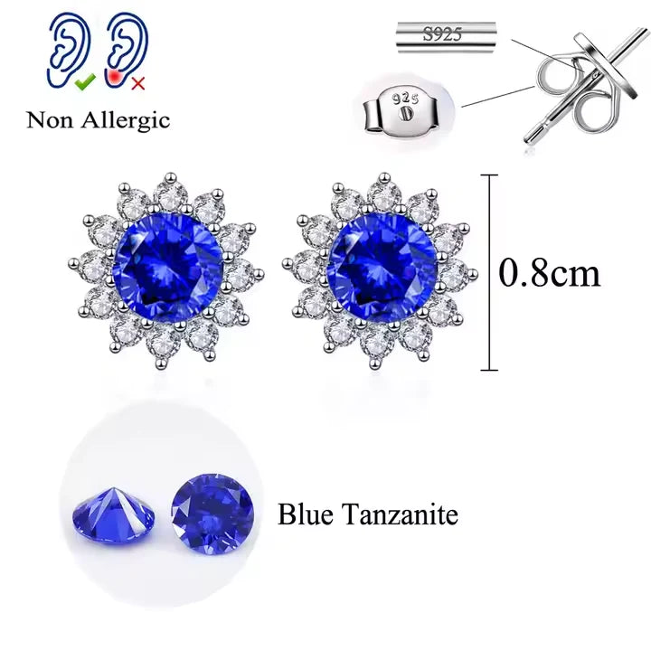 Tanzanite Glow Studs | 925 Sterling Silver earrings