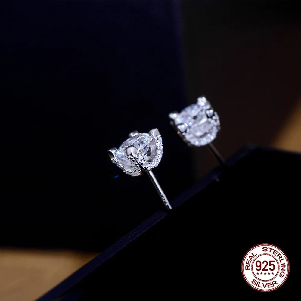Lumine Zircon Studs | These classic round-cut earrings offer a subtle sparkle