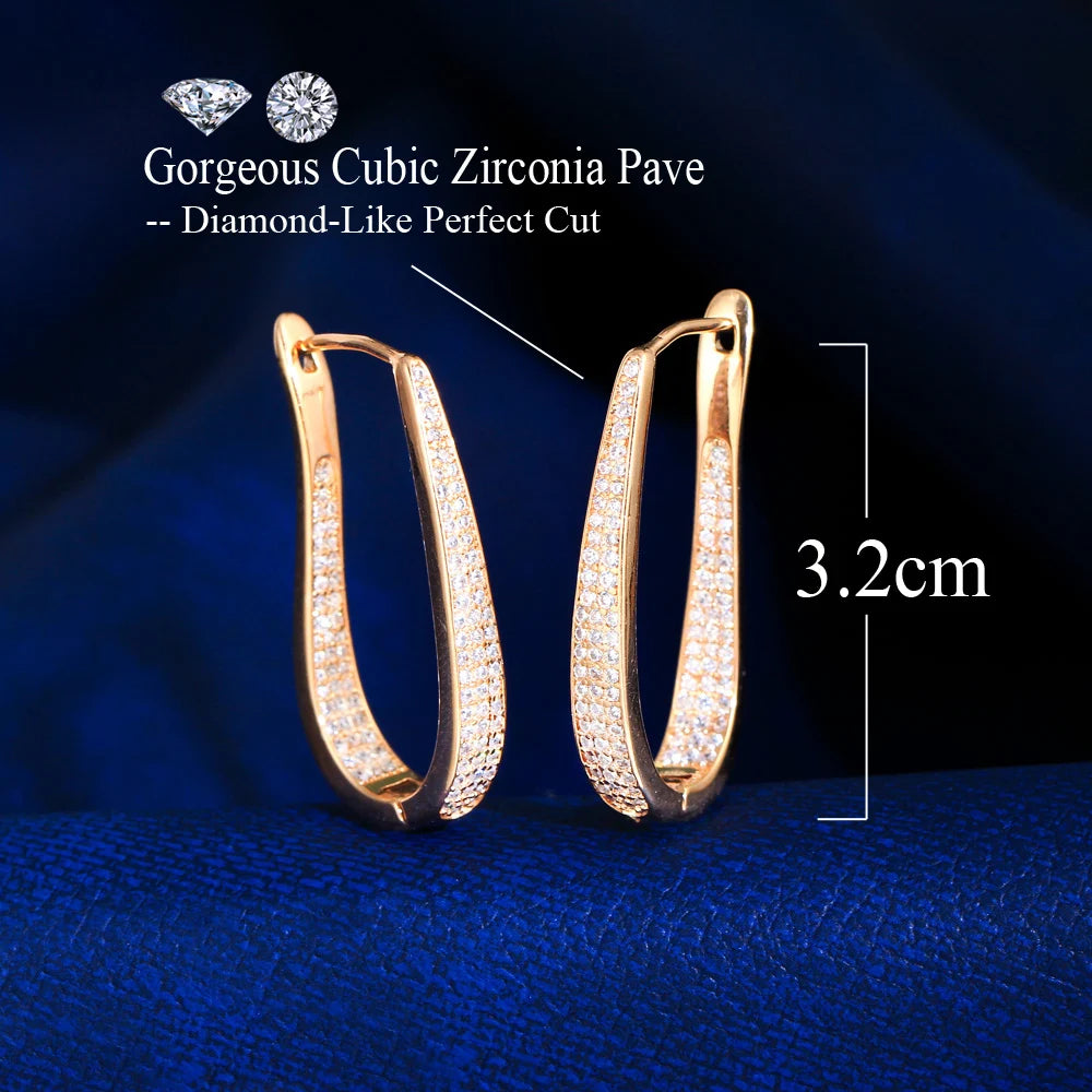 Sparkly Pave Hoop Earrings | Plated in white gold to bring elegance