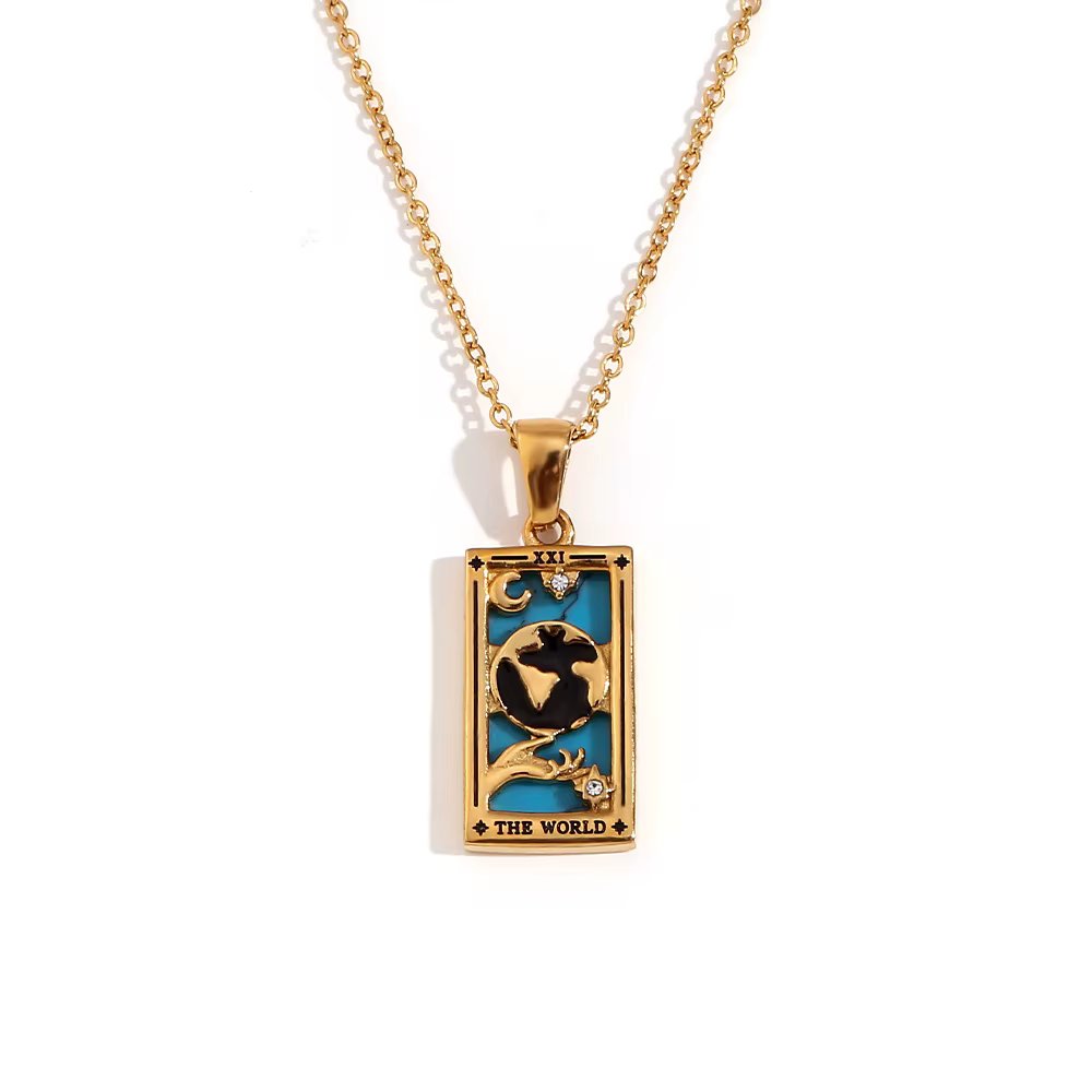 The World Tarot Pendant – 18K Gold Necklace