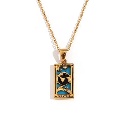 The World Tarot Pendant – 18K Gold Necklace