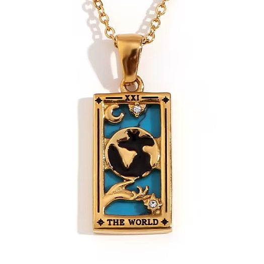The World Tarot Pendant – 18K Gold Necklace