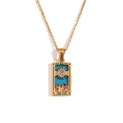 The Sun Tarot Pendant – 18K Gold Necklace of Pure Radiance