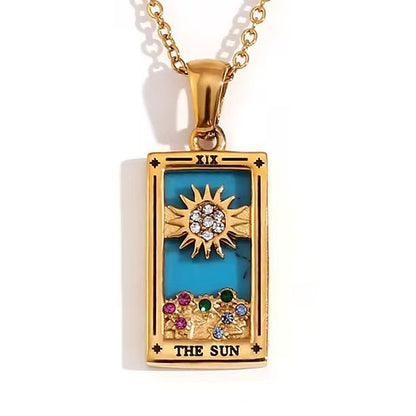 The Sun Tarot Pendant – 18K Gold Necklace of Pure Radiance