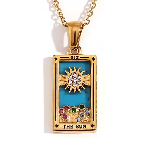 The Sun Tarot Pendant – 18K Gold Necklace of Pure Radiance