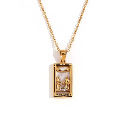 The Lovers Tarot Pendant – 18K Gold Necklace of Wild Romance