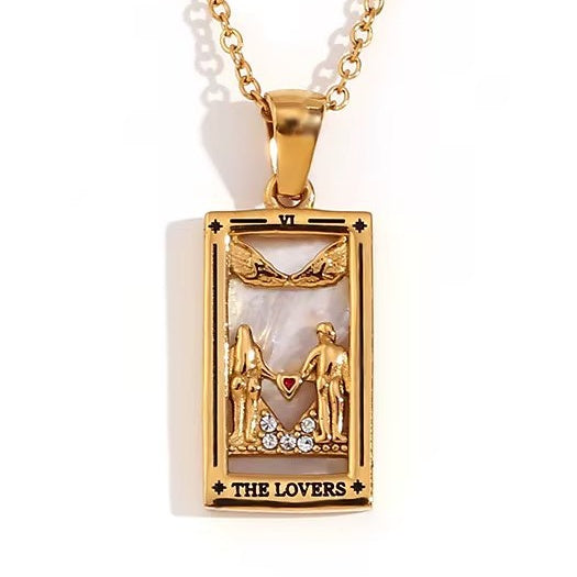 The Lovers Tarot Pendant – 18K Gold Necklace of Wild Romance