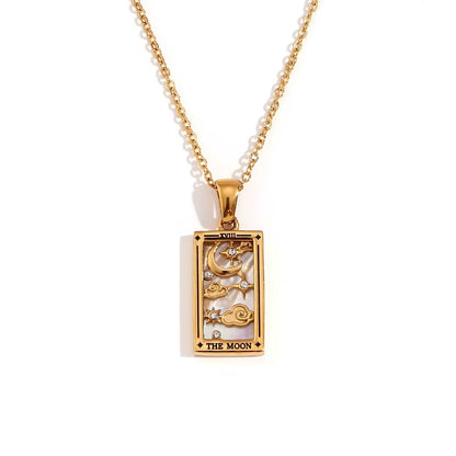 The Moon Tarot Pendant – 18K Gold Necklace of Mystery & Intuition