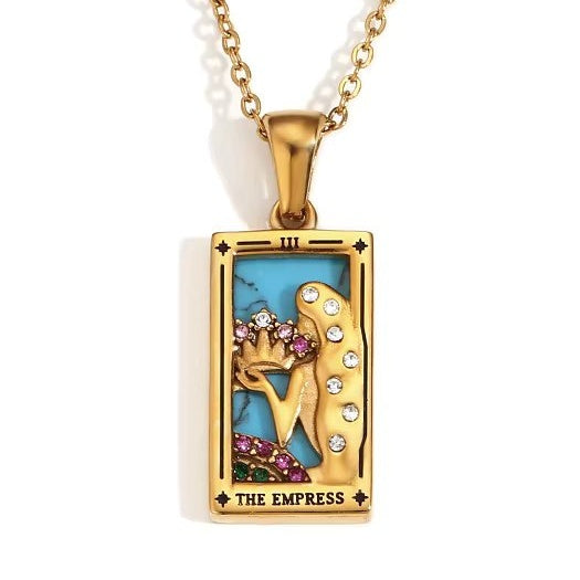 The Empress Tarot Pendant – 18K Gold Necklace of Divine Feminine Energy