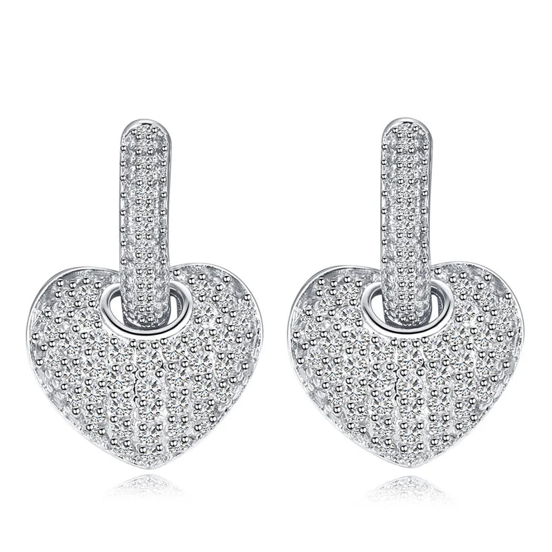 Heartfelt Sparkle Earrings – Sweet CZ Hearts & Shiny Hoops