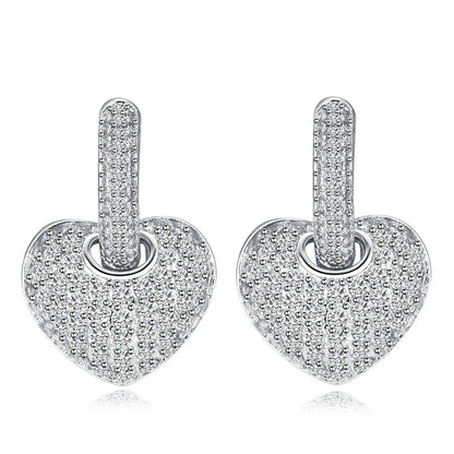 Heartfelt Sparkle Earrings – Sweet CZ Hearts & Shiny Hoops