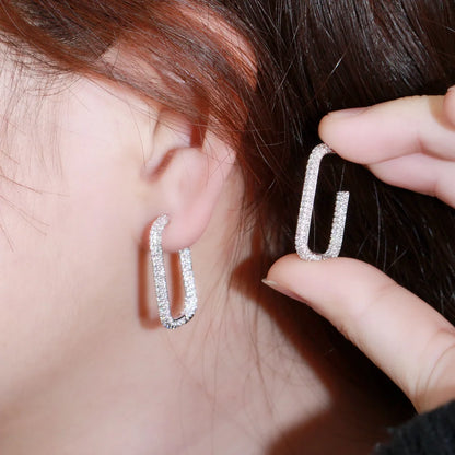 Whisper Loop Earrings – Double-Sided Sparkle in Sleek U-Shape