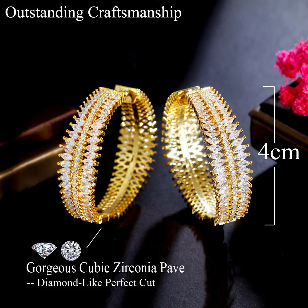 African Majesty Hoops – Bold Gold & Sparkling CZ Glam