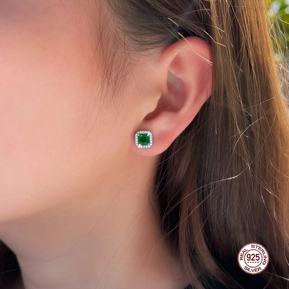 Savage Emerald Gleam Studs | 925 Sterling Silver – Wild & Dreamy Sparkle