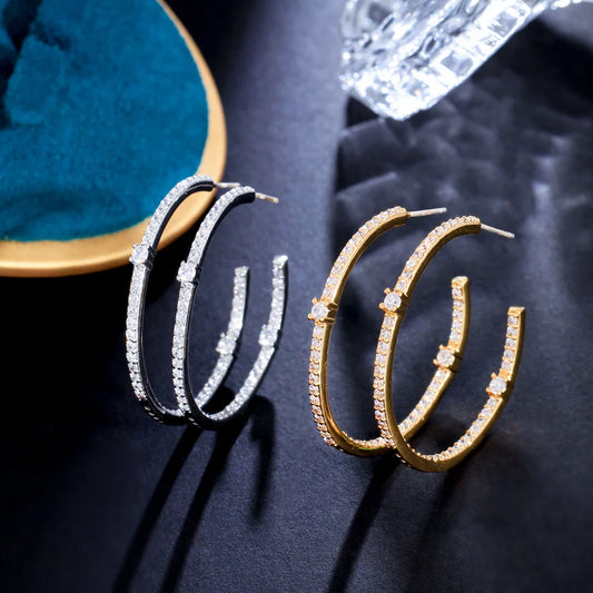 Golden Glam | Luxurious 18k Gold Plated Hoop Earrings