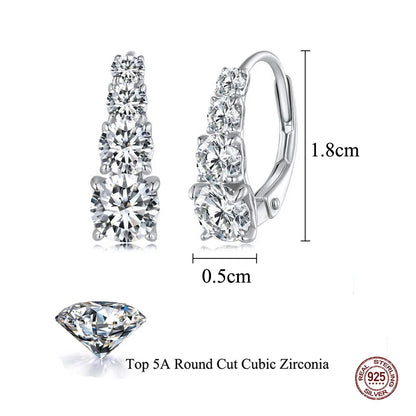 Cubic Zirconia Hoop Earrings | The round-cut zirconia stones