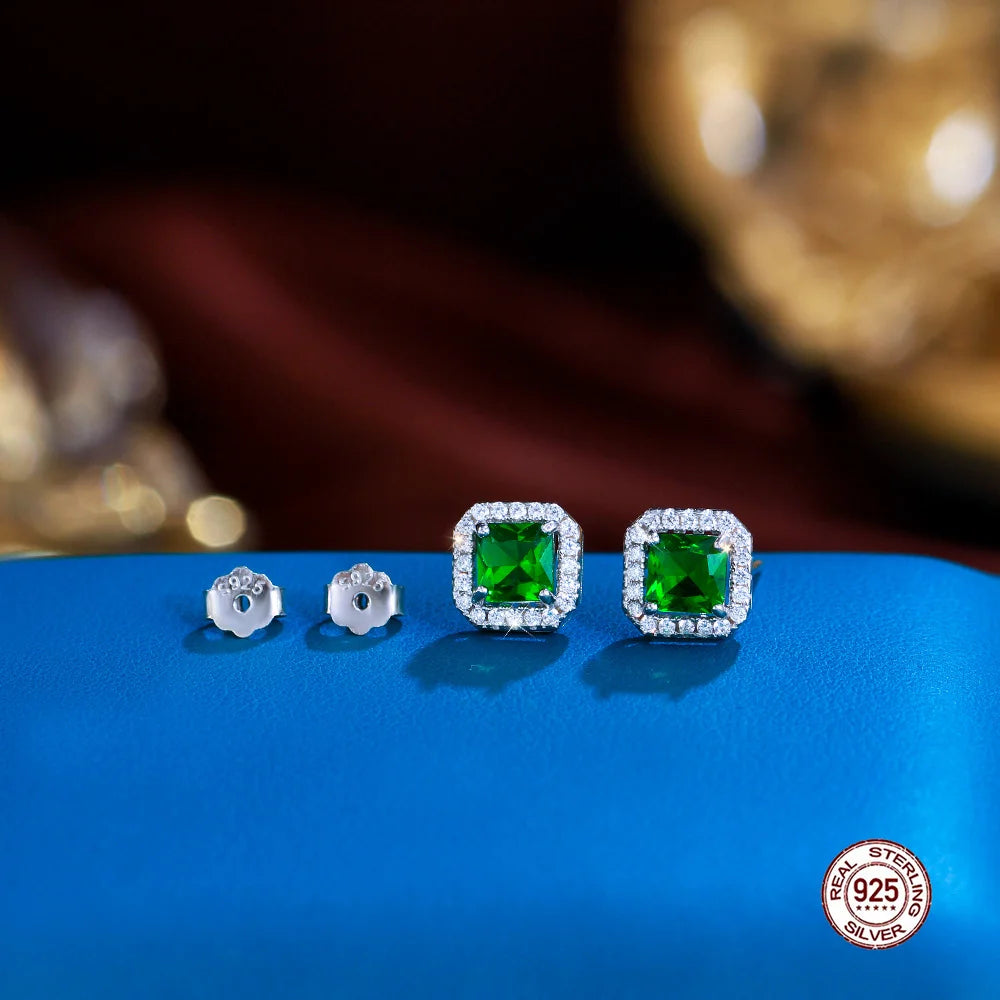 Savage Emerald Gleam Studs | 925 Sterling Silver – Wild & Dreamy Sparkle