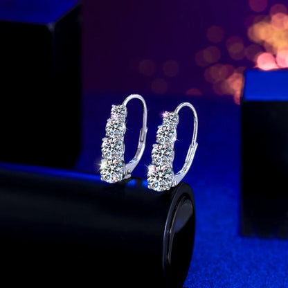Cubic Zirconia Hoop Earrings | The round-cut zirconia stones
