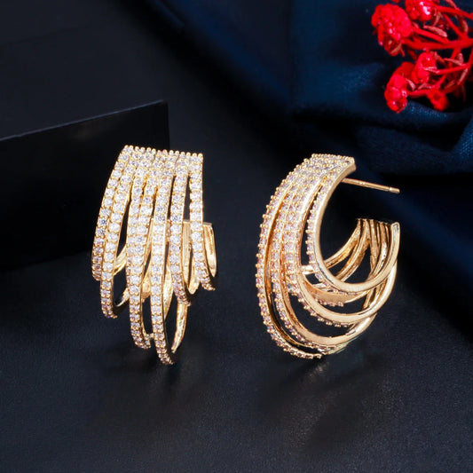 Bold Rainbow Spark Hoop Earrings | Multicolor Magic with Black Gold Drama
