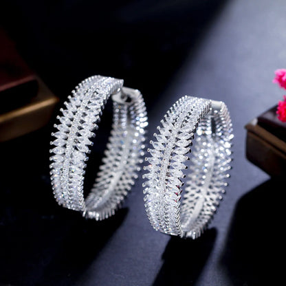 African Majesty Hoops – Bold Gold & Sparkling CZ Glam