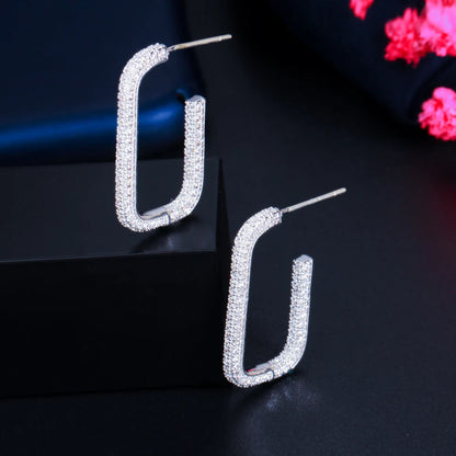 Whisper Loop Earrings – Double-Sided Sparkle in Sleek U-Shape