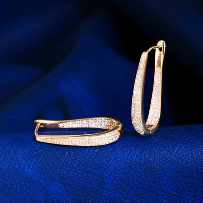 Sparkly Pave Hoop Earrings | Plated in white gold to bring elegance