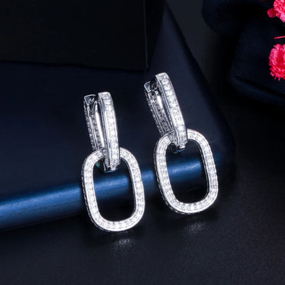 Double the Sparkle | Chain Cuban Link Huggie Earrings