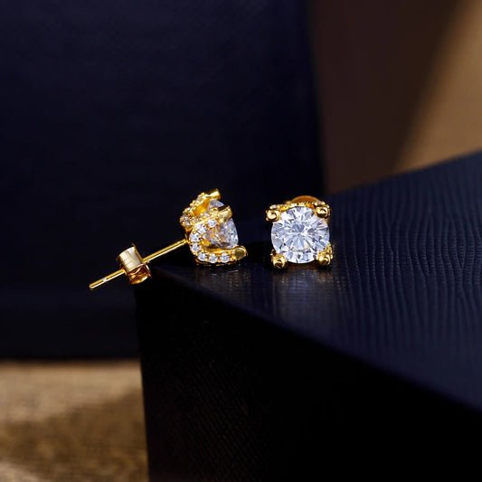 Lumine Zircon Studs | These classic round-cut earrings offer a subtle sparkle