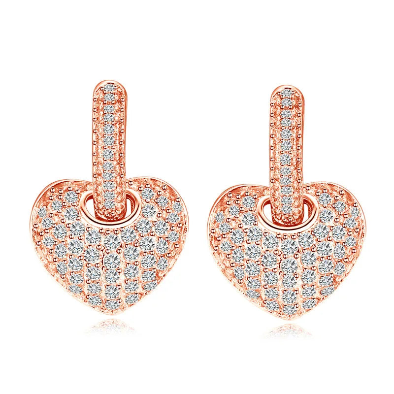 Heartfelt Sparkle Earrings – Sweet CZ Hearts & Shiny Hoops