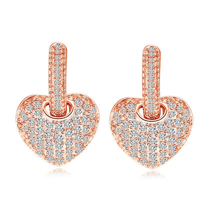 Heartfelt Sparkle Earrings – Sweet CZ Hearts & Shiny Hoops