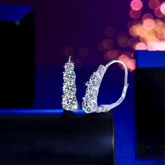 Cubic Zirconia Hoop Earrings | The round-cut zirconia stones