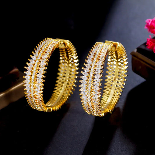 African Majesty Hoops – Bold Gold & Sparkling CZ Glam