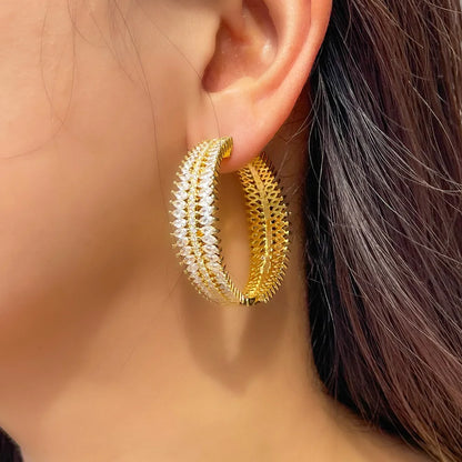 African Majesty Hoops – Bold Gold & Sparkling CZ Glam
