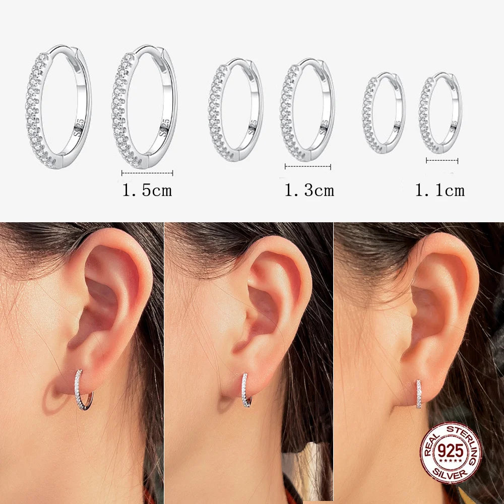 Lustra Mini Hoops | Cubic Zirconia S925 Sterling Silver