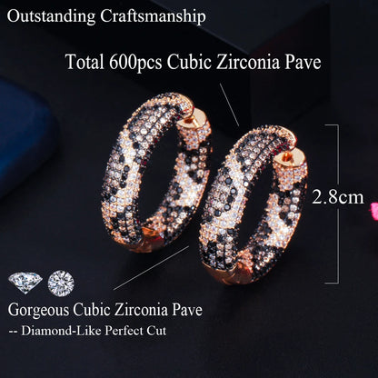 Serpent Luxe Hoop Earrings | Snake skin-inspired with zirconia stones