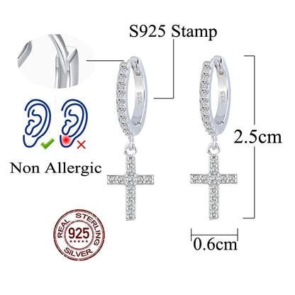 Celestia Cross Huggies | Cross design made with top-grade CZ stones