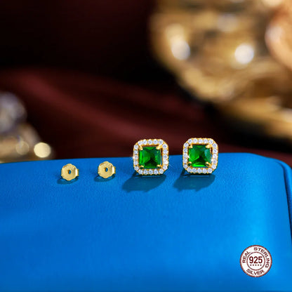 Savage Emerald Gleam Studs | 925 Sterling Silver – Wild & Dreamy Sparkle
