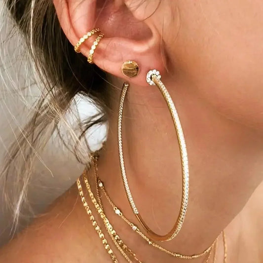 Luxe Loop Shine Hoops | Rhodium Plated &amp; 18K Gold Plated