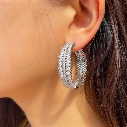 African Majesty Hoops – Bold Gold & Sparkling CZ Glam