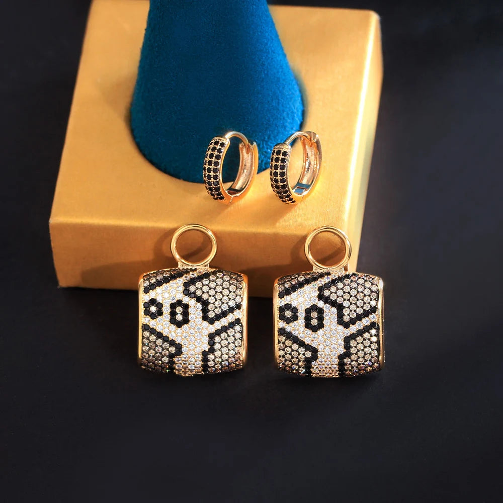 Unleash the Wild | Leopard Texture Gold Plated Drop Earrings