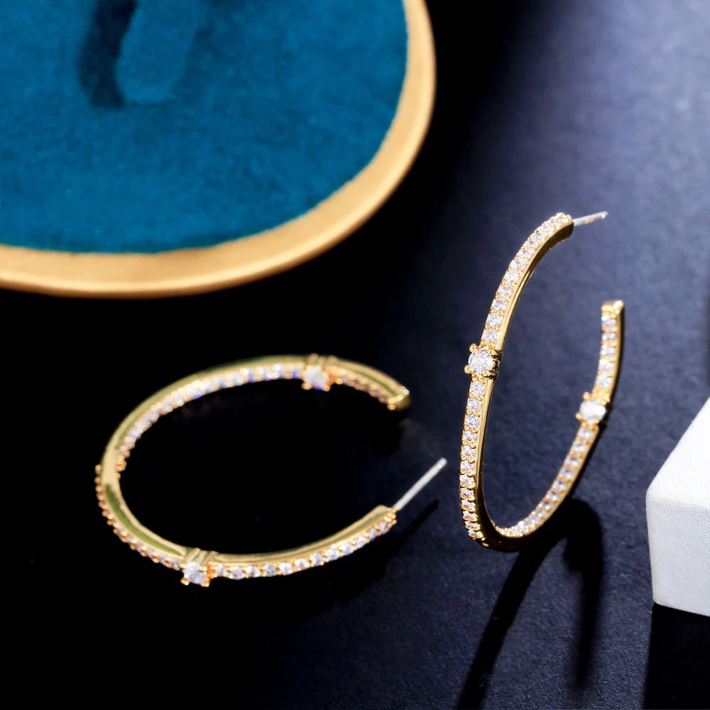 Golden Glam | Luxurious 18k Gold Plated Hoop Earrings
