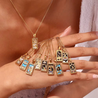 Temperance Tarot Pendant – 18K Gold Necklace of Balance & Inner Peace