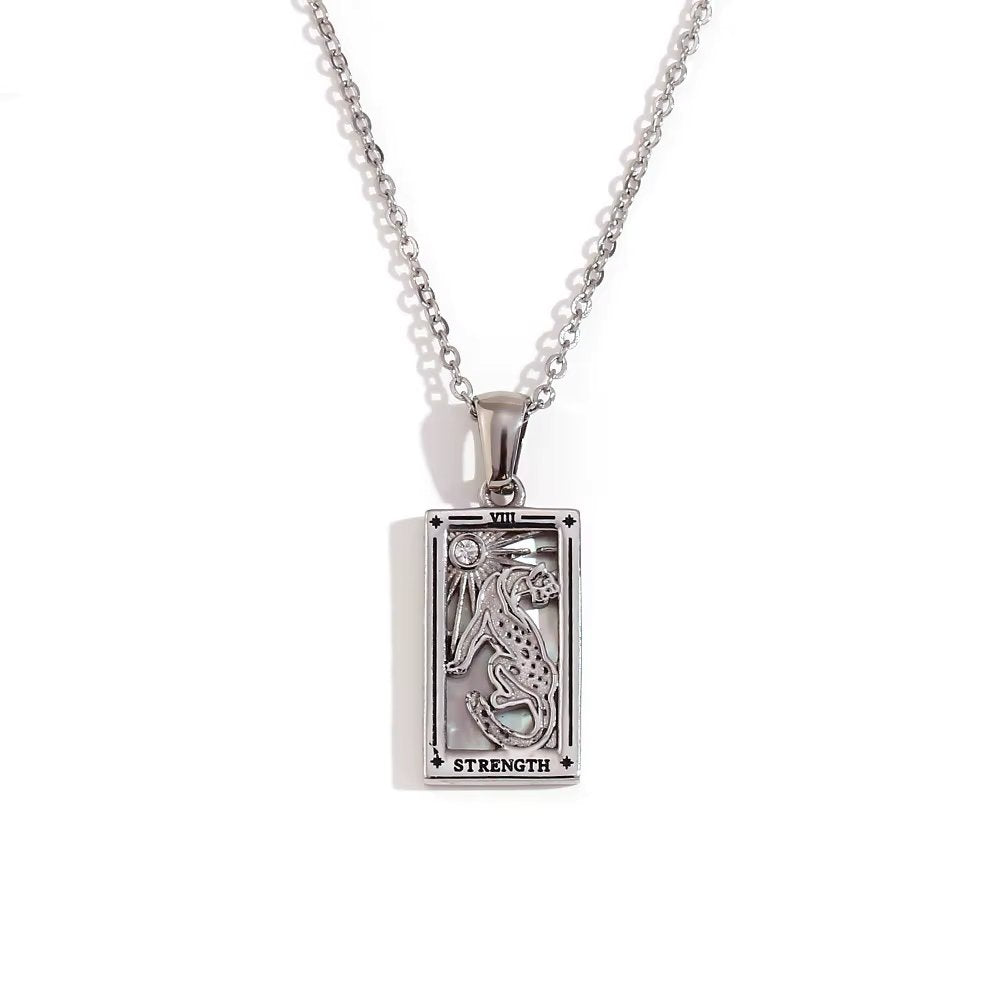 Strength Tarot Pendant – 18K Gold Necklace of Inner Power