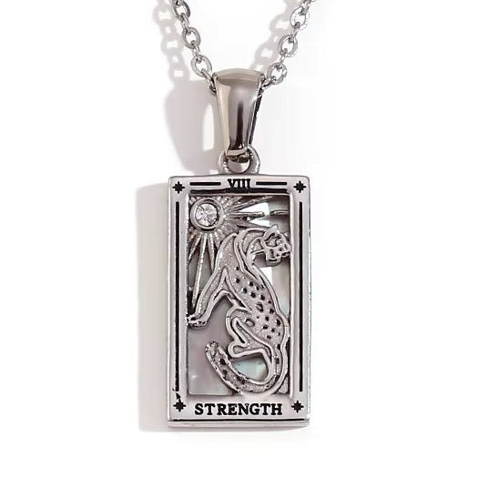 Strength Tarot Pendant – 18K Gold Necklace of Inner Power