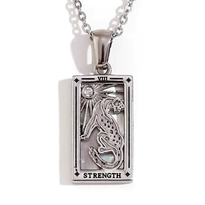 Strength Tarot Pendant – 18K Gold Necklace of Inner Power