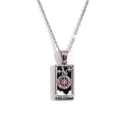 The Wheel Tarot Pendant – 18K Gold Necklace of Fate & Fortune