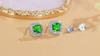 Savage Emerald Gleam Studs | 925 Sterling Silver – Wild & Dreamy Sparkle
