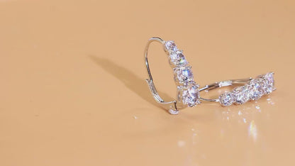 Cubic Zirconia Hoop Earrings | The round-cut zirconia stones