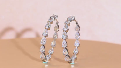 Classic Pear Drop Hoops | Stunning pear cut cubic zirconia